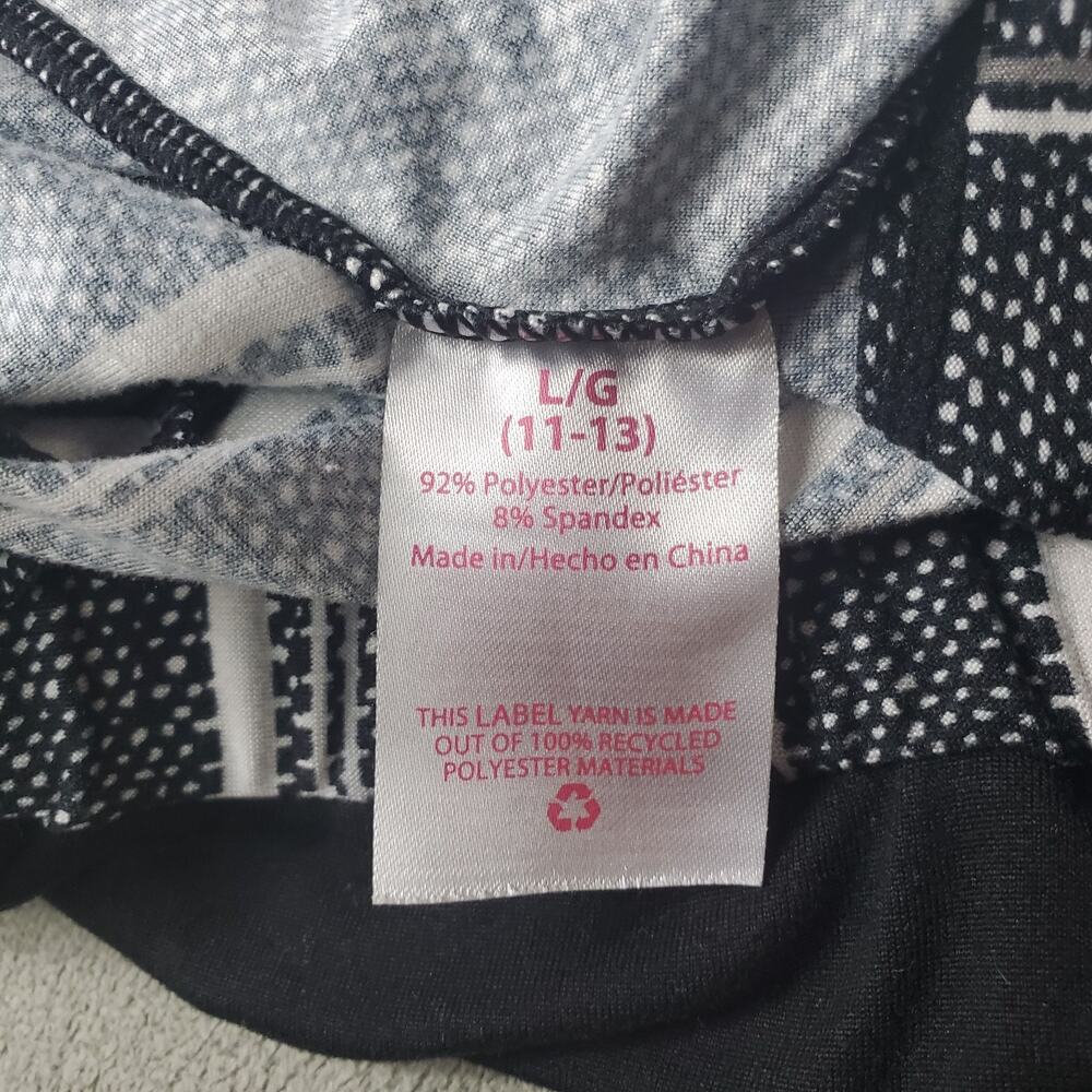 No Boundaries Shorts Women's Large 11-13 Black & White Easy Pull-Up Silver Rings - Picture 11 of 12